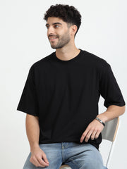 Mens Solid Oversized T Shirt  -  Crew Neck